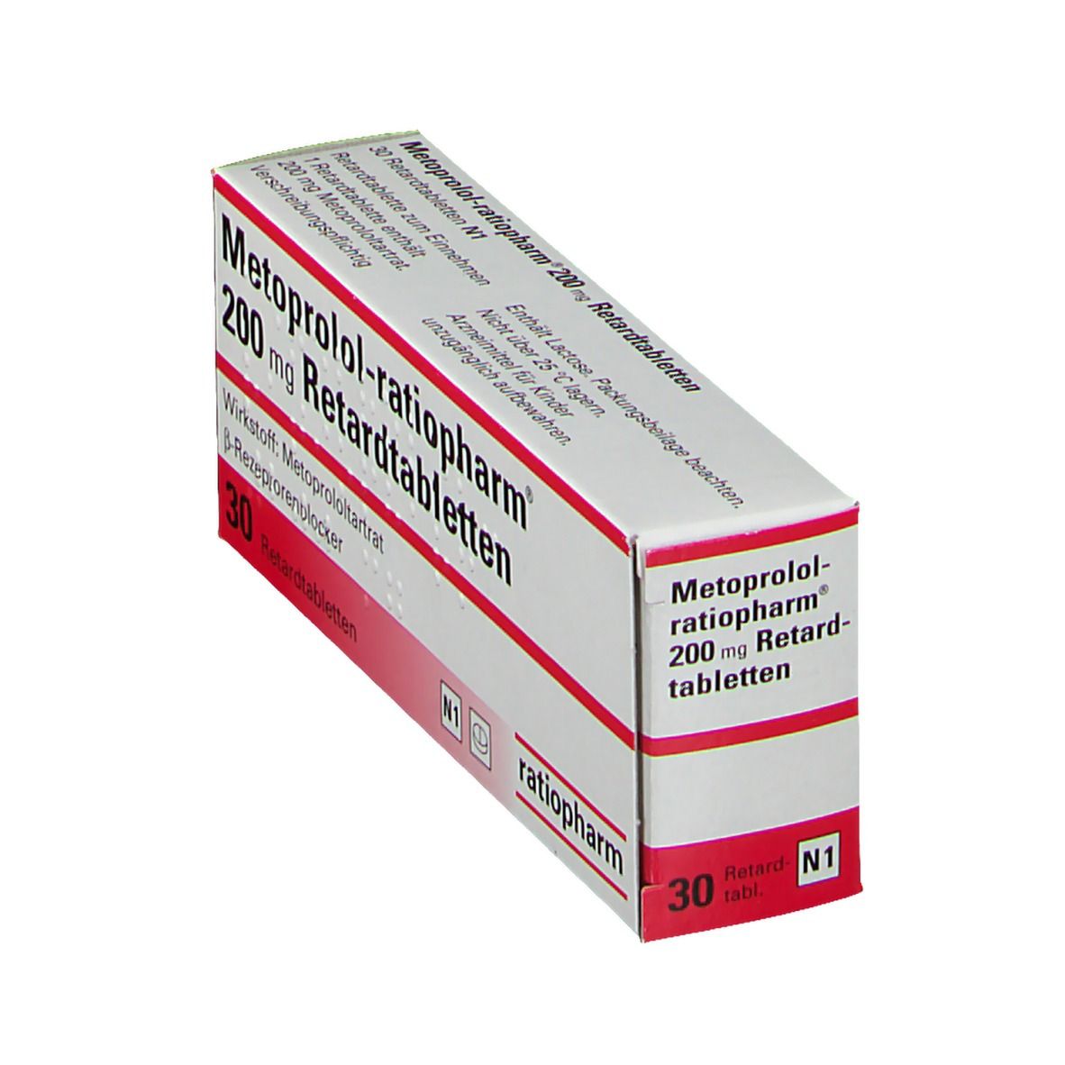 METOPROLOL-ratiopharm 200 mg Retardtabletten 30 St Retard-Tabletten