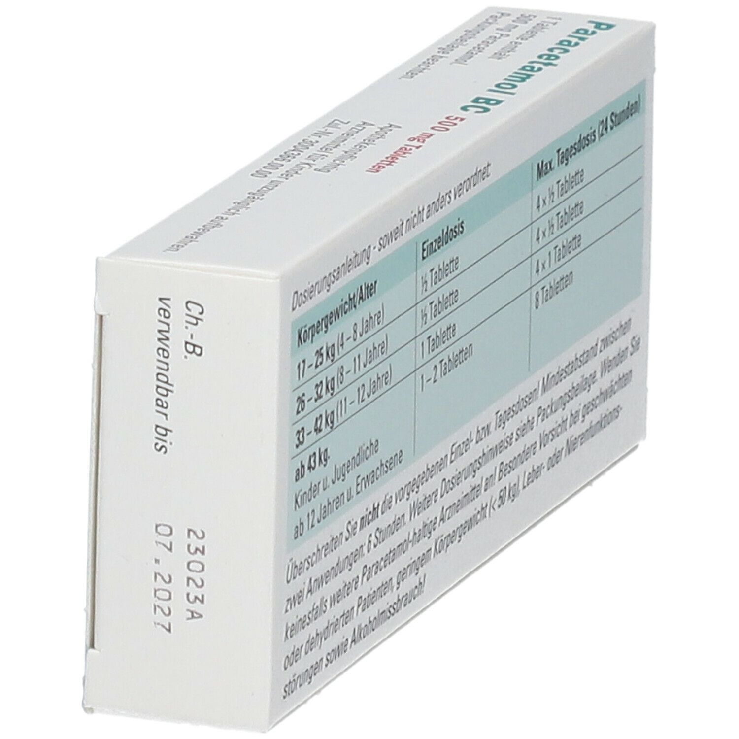 Paracetamol BC 500 mg Tabletten
