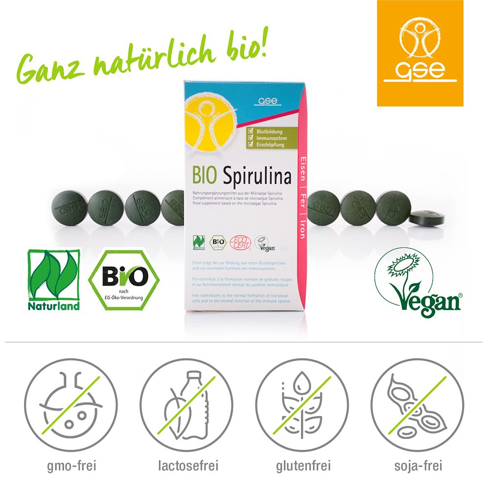 Spirulina 500 mg Bio Naturland Tabletten