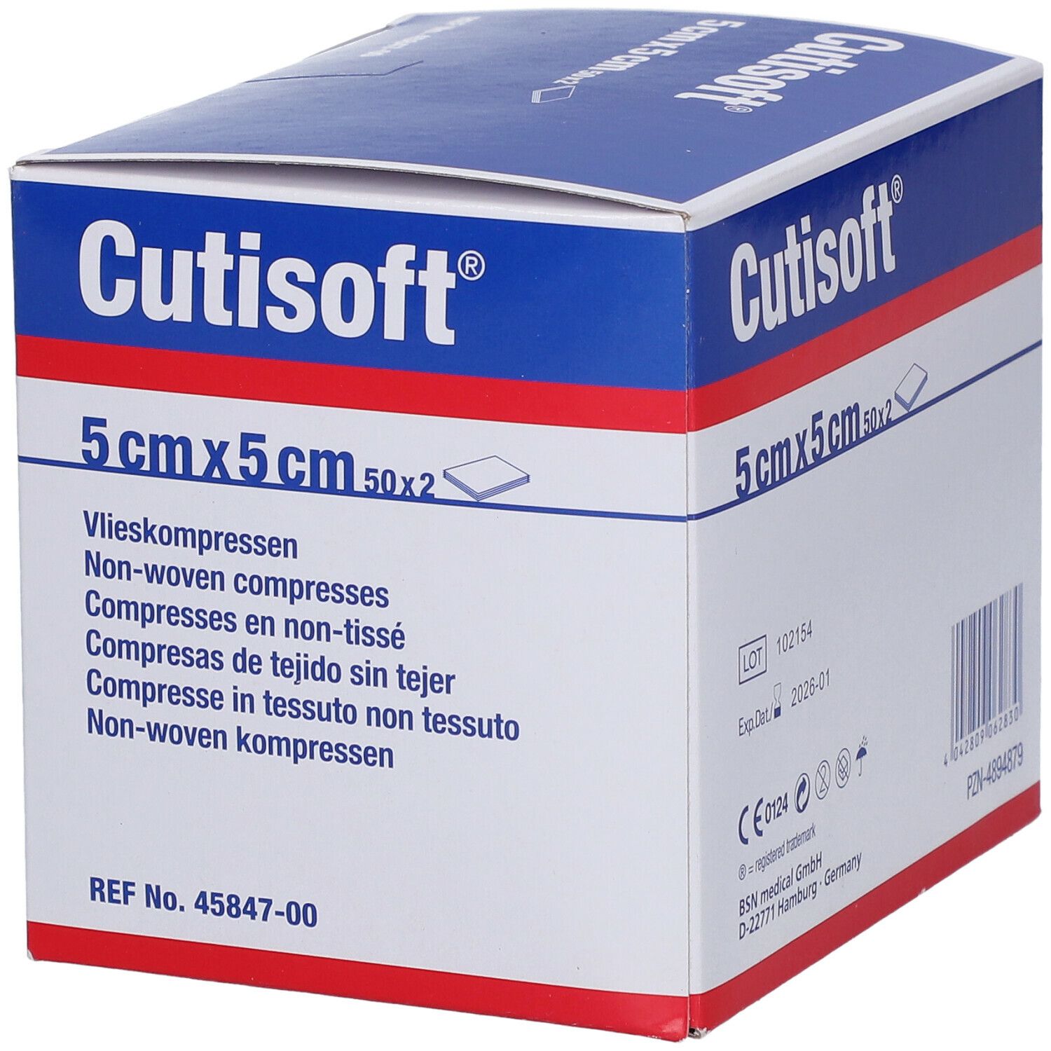 Cutisoft® Vlieskompresse steril 5 cm x 5 cm