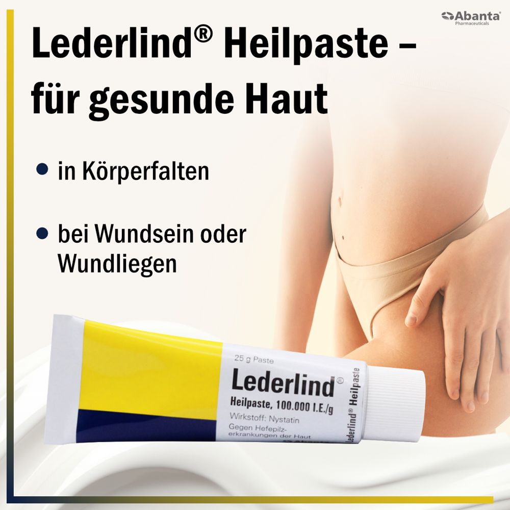 Lederlind® Heilpaste für gesunde Haut, auch in Körperfalten.