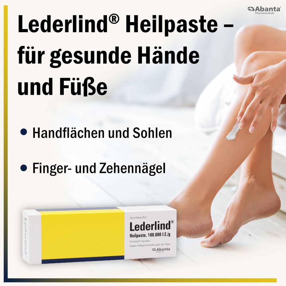 Lederlind® Heilpaste für Hände und Füße, auch Nägel.