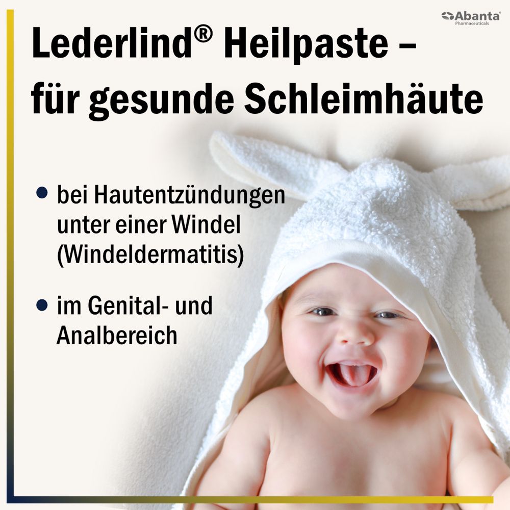 Lederlind® Heilpaste für gesunde Schleimhäute, Baby mit Windeldermatitis.
