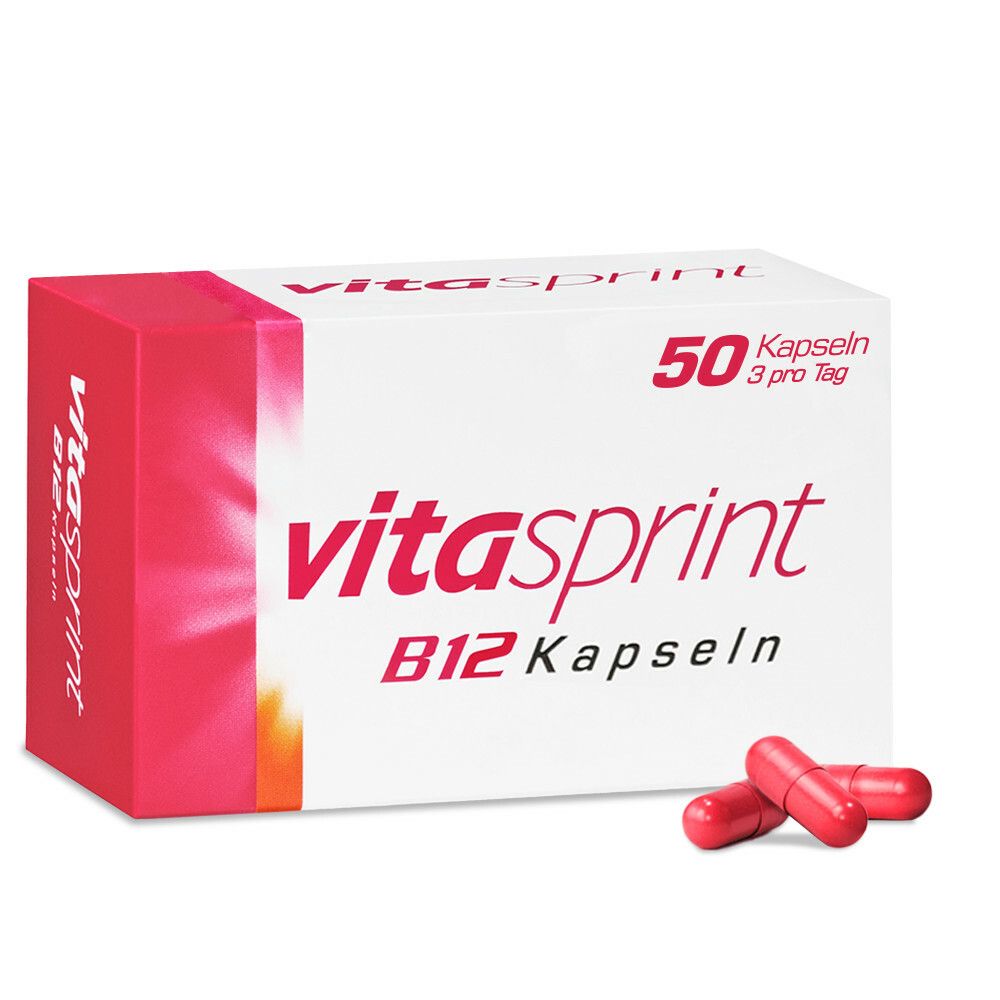 Vitasprint B12 Kapseln, 50 St. mit Vitamin B12 für mehr Energie - Jetzt 10% Rabatt mit dem Code vitasprint10 sparen*