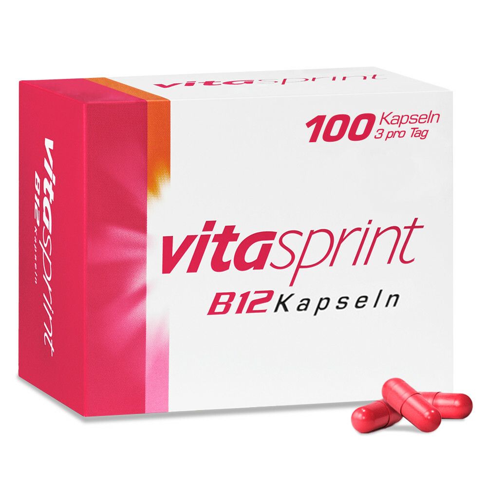 Vitasprint B12 Kapseln, 100 St. mit Vitamin B12 für mehr Energie - Jetzt 10% Rabatt mit dem Code vitasprint10 sparen*