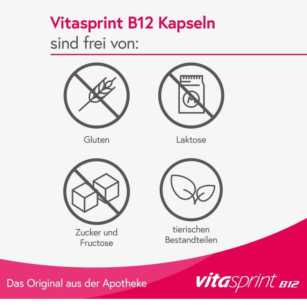 Vitasprint B12 Kapseln, 100 St. mit Vitamin B12 für mehr Energie