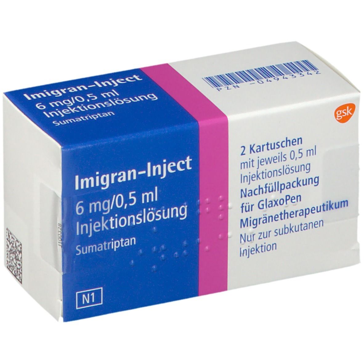 Imigran Injectabil Imigran-Inject Nachfüllpack 2 St mit dem E-Rezept kaufen - Shop Apotheke