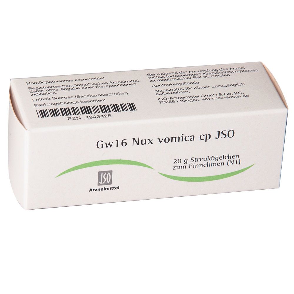 Gw16 Nux vomica cp JSO Globuli