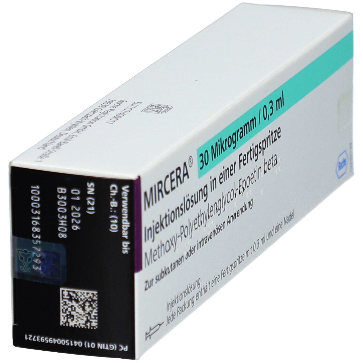 Mircera 30 Mikrogramm/0,3 ml Inj.-Lsg.i.e.F.-Sp. 1 St Infusionsemulsion