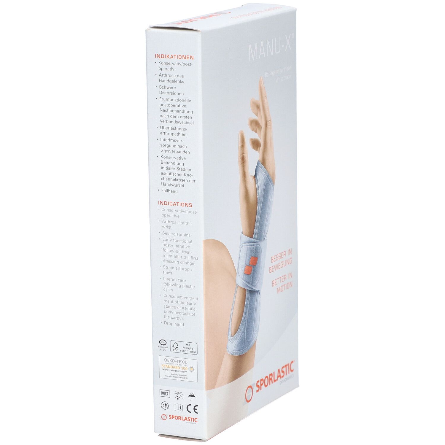 Manu-X Handgelenkorthese Gr.1 schwarz 07642 1 St Bandage(s)