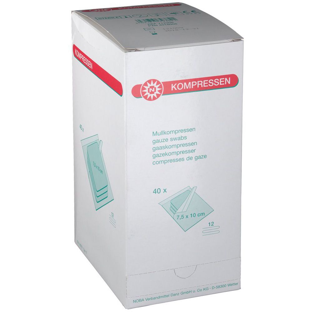 Mullkompressen steril 12-fach 7,5 x 7,5 cm 40X3 St Kompressen