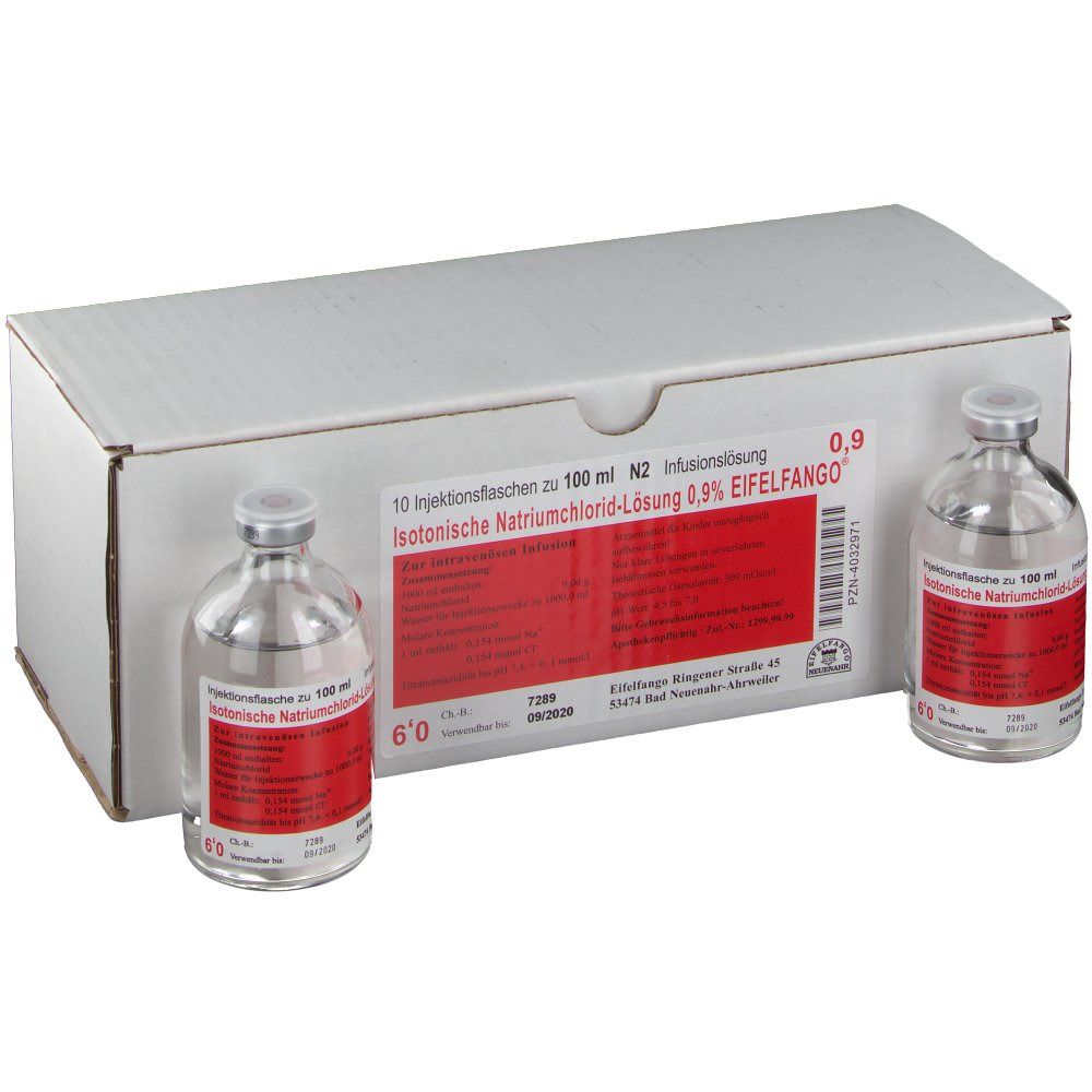 Isotonische Natriumchlorid-Lösung 0,9 % Eifelfango® 10X100 ml Infusionslösung