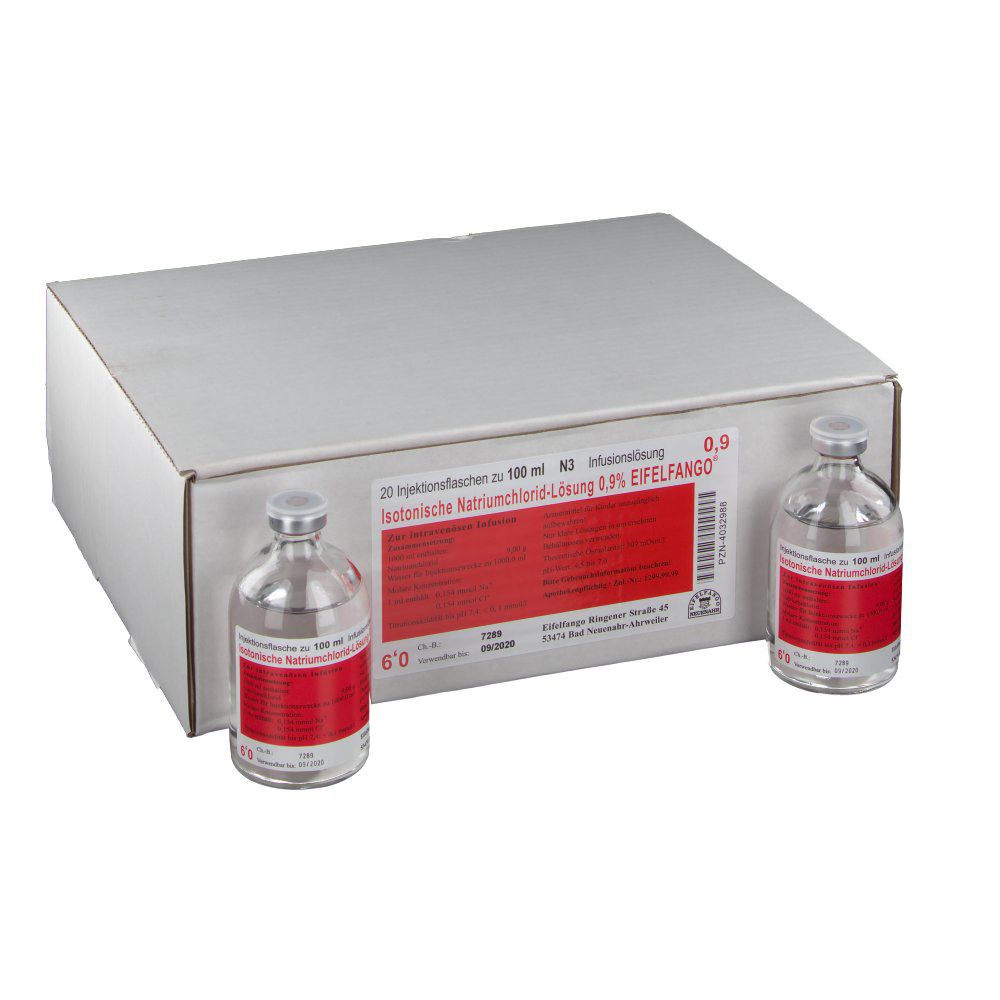 Isotonische Natriumchlorid-Lösung 0,9 % Eifelfango® 20X100 ml Infusionslösung