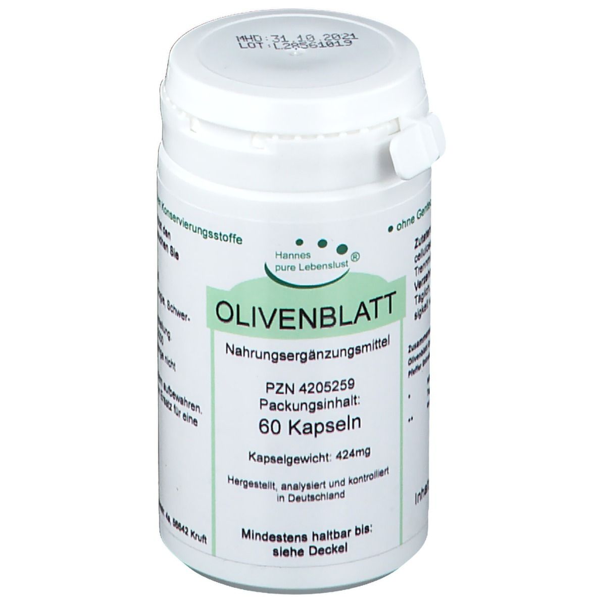 Olivenblatt Extrakt Vegan 60 St Kapseln