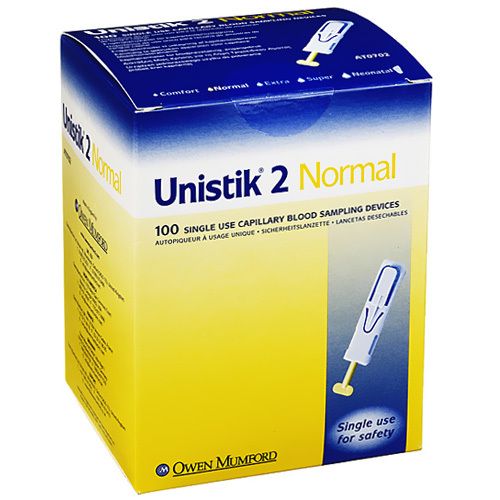 Unistik®2 Normal Stechhilfe Eindringtiefe 2,4 mm 100 St Lanzetten