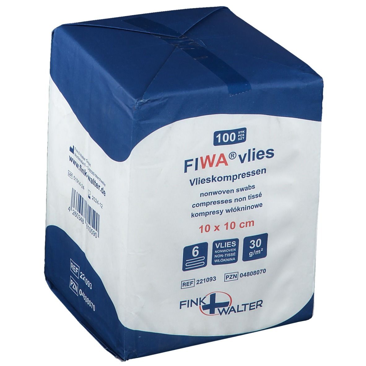 Fiwa® vlies Vliesompressen 10 x 10 cm unsteril 100 St Kompressen