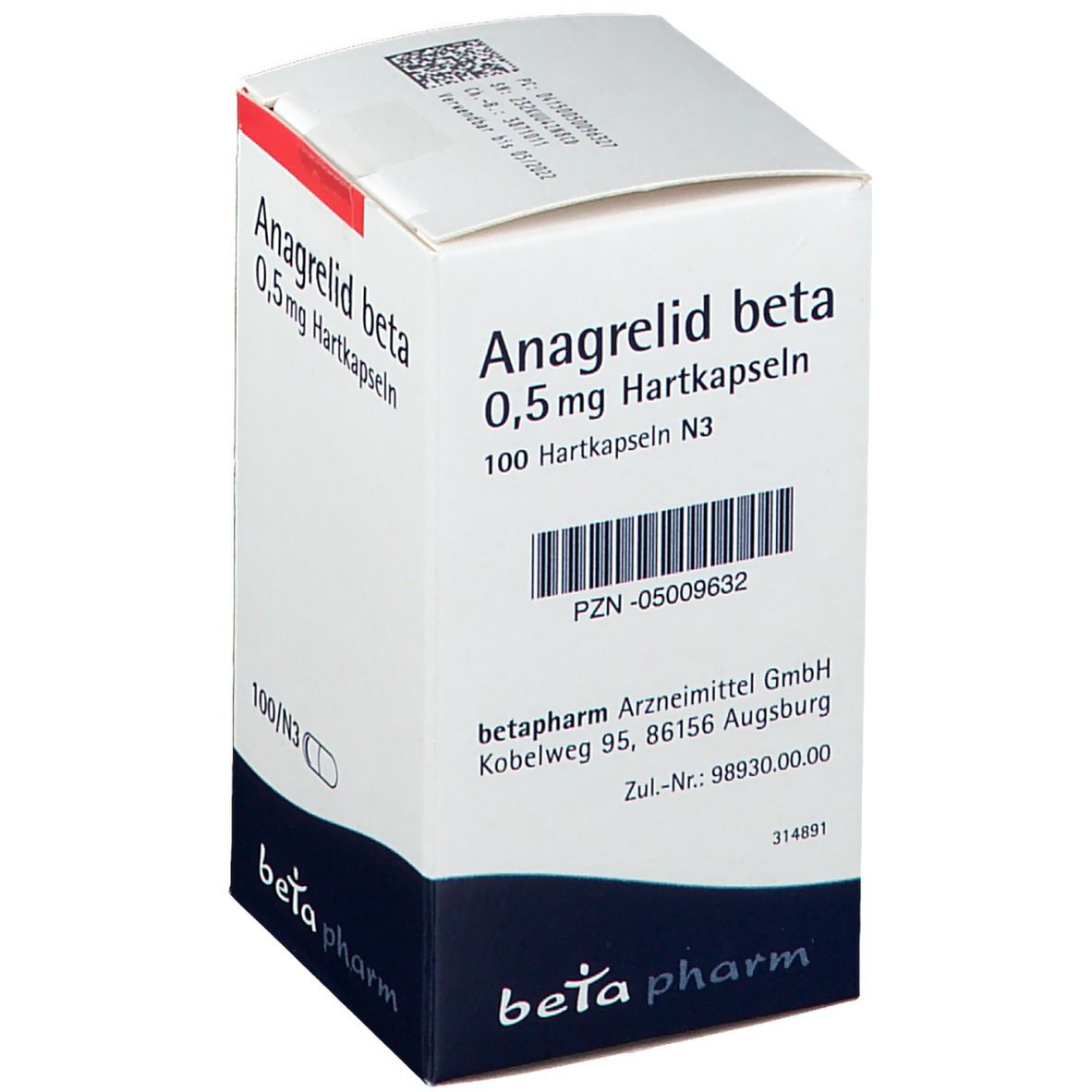 Anagrelid beta 0,5 mg Hartkapseln 100 St