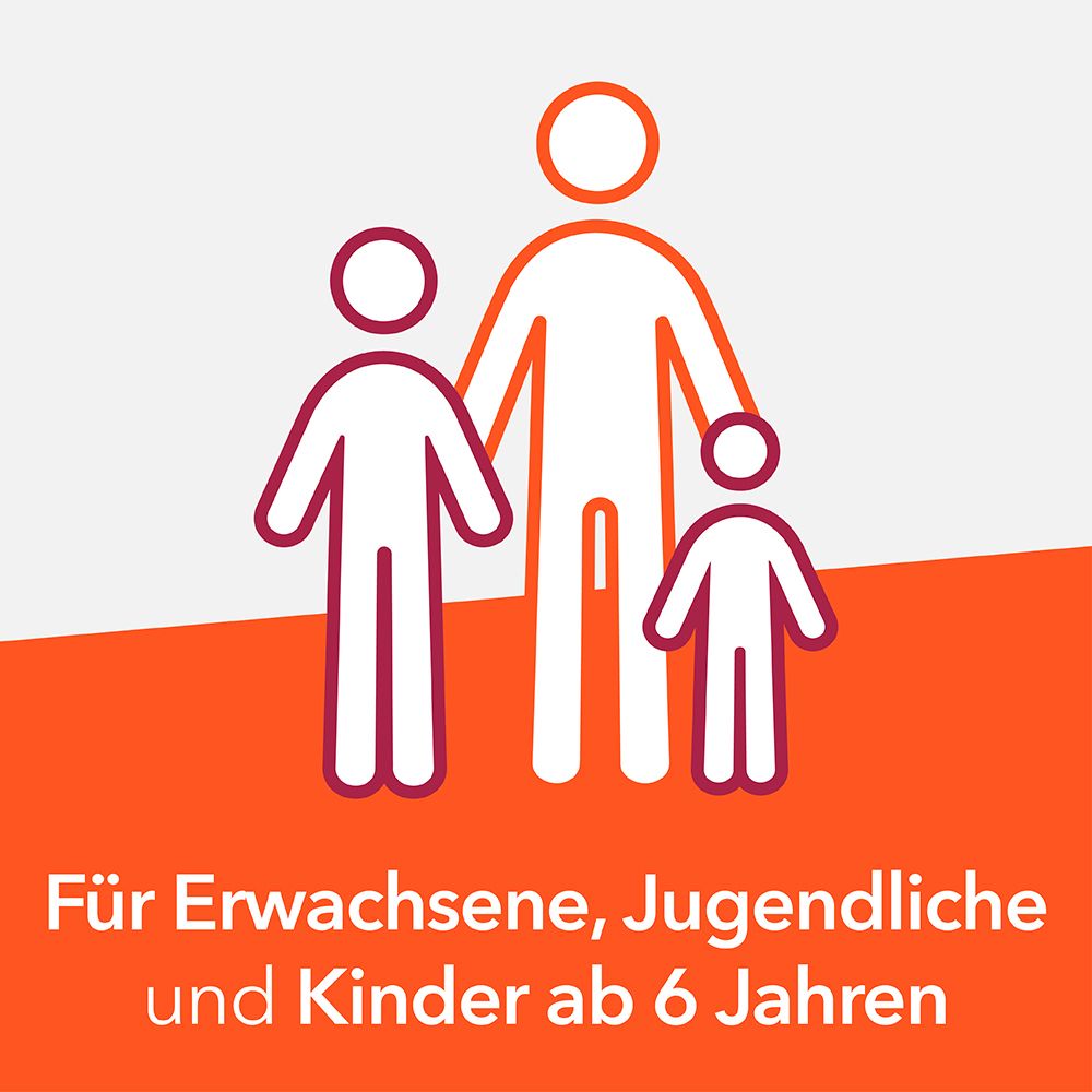 Symbol: Erwachsene, Jugendliche und Kinder ab 6 Jahren.