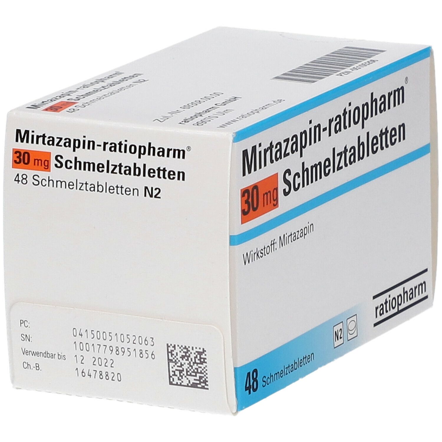 MIRTAZAPIN-ratiopharm 30 mg Schmelztabletten 48 St