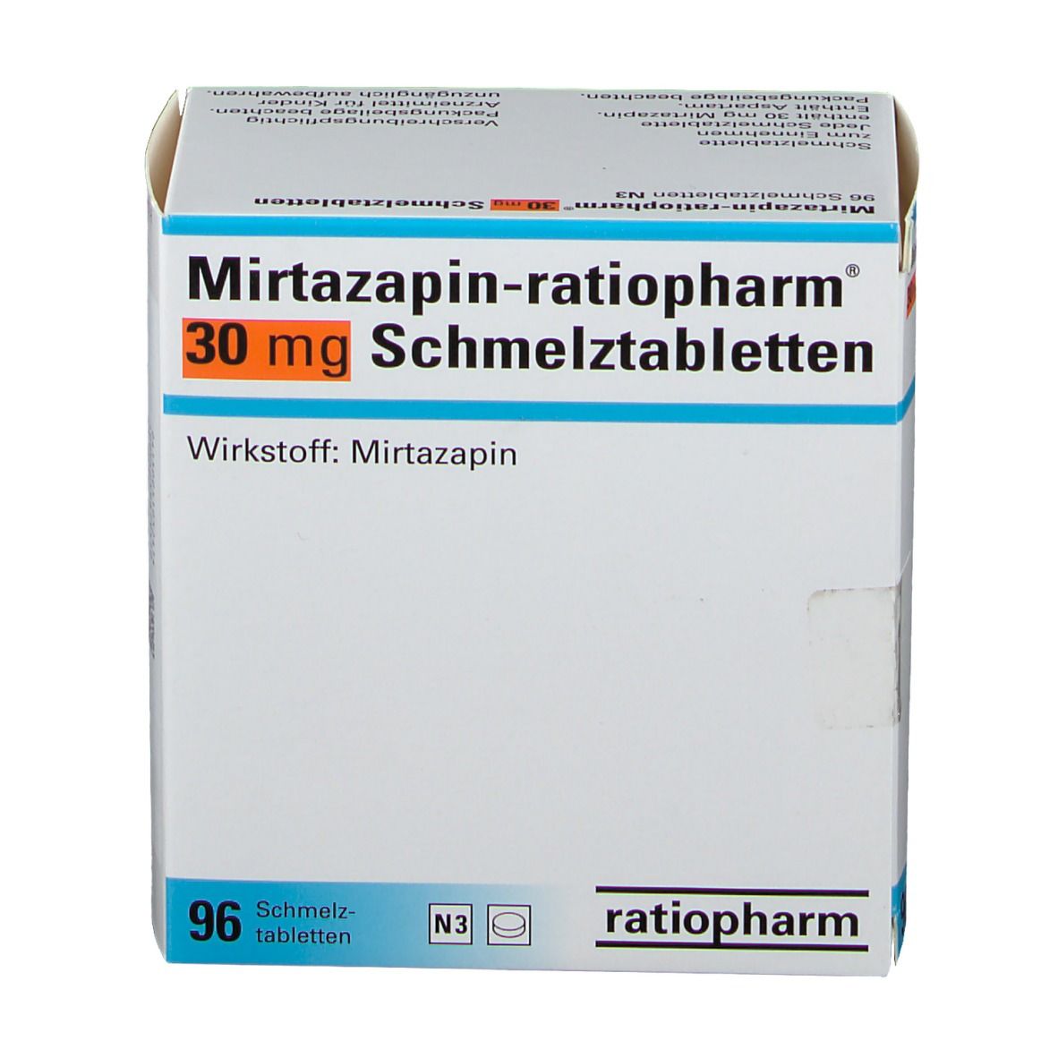 Mirtazapin-ratiopharm® 30 mg Schmelztabletten