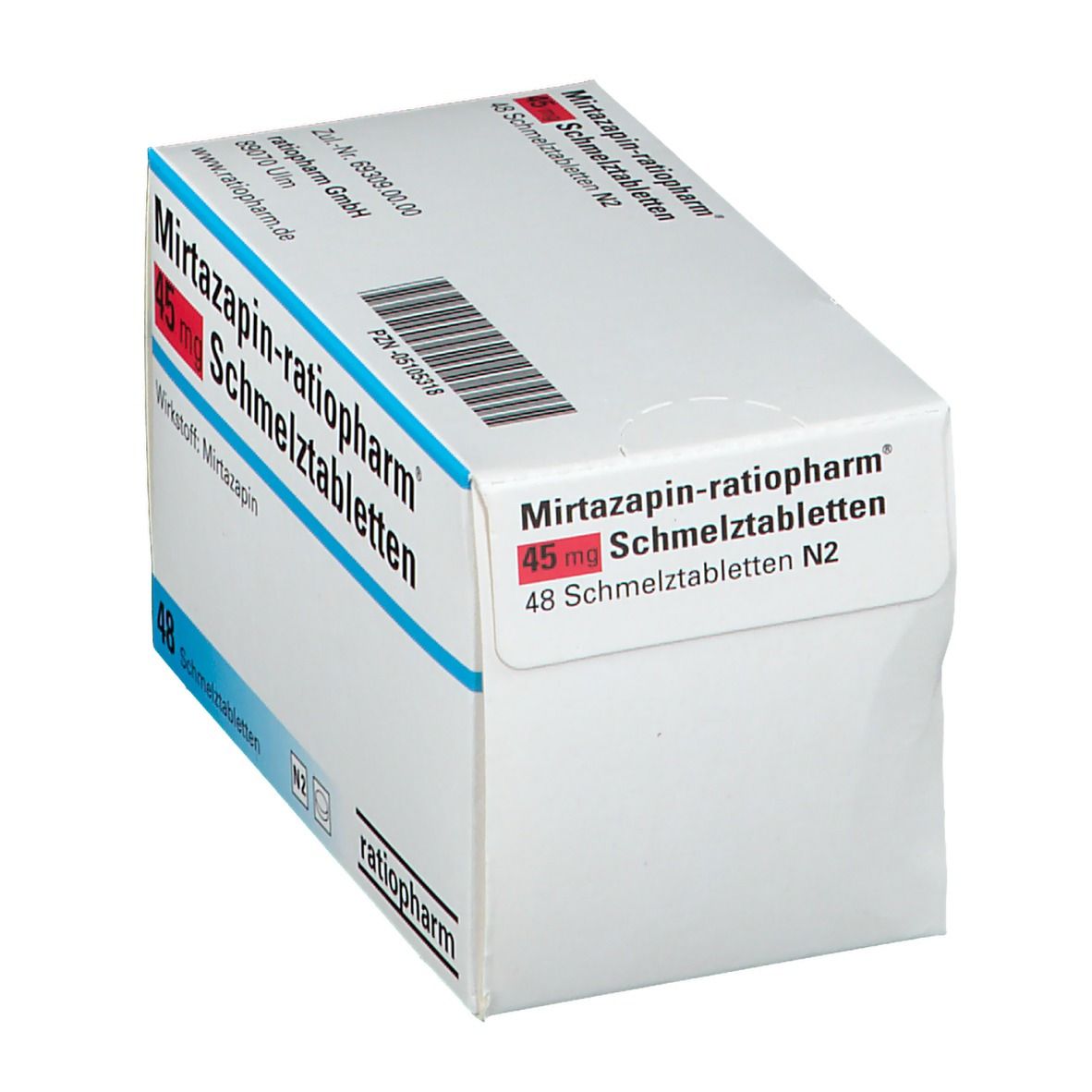 MIRTAZAPIN-ratiopharm 45 mg Schmelztabletten 48 St