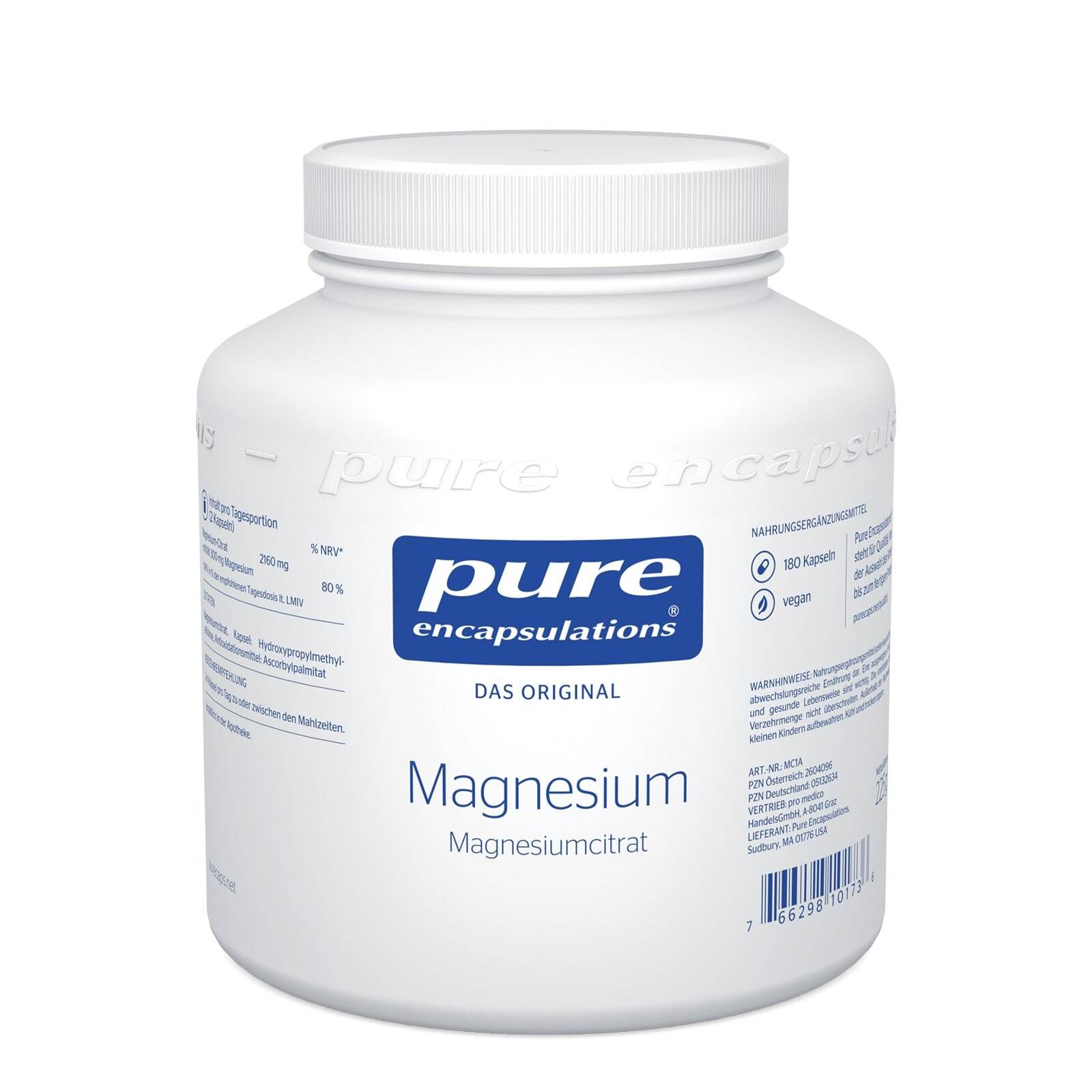 Nahrungsergänzungsmittel 200 mg Magnesiumcitrat Magnesium-Tabletten 180 Stk 