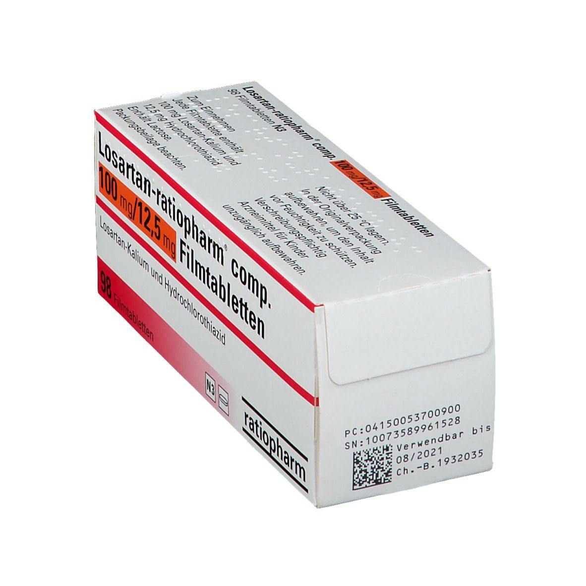 Losartan-ratiopharm® comp. 100 mg/12,5 mg 98 St mit dem E-Rezept kaufen ...