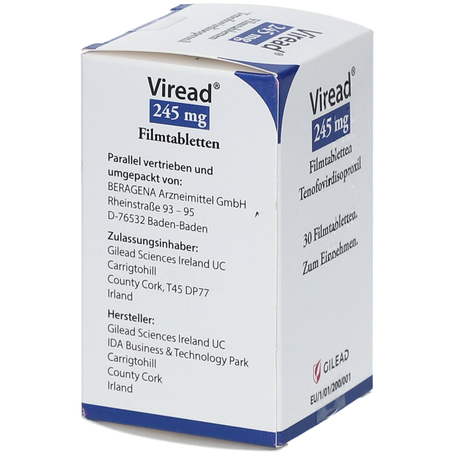 Viread 245 Mg 30 St Mit Dem E-Rezept Kaufen - Shop Apotheke