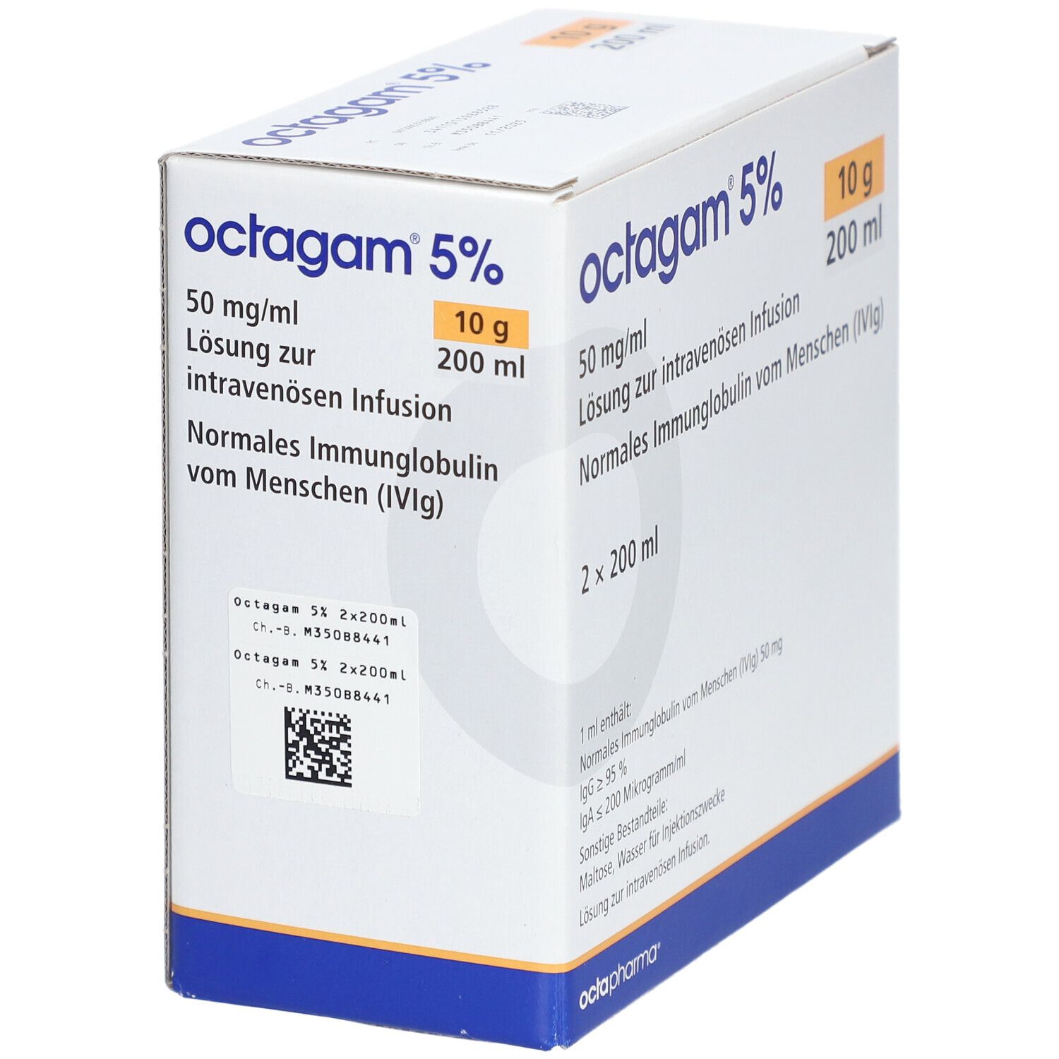 Octagam 5% 2x10 g IgG Lösung z.intravenös.Infusion 2x200 ml Infusionslösung