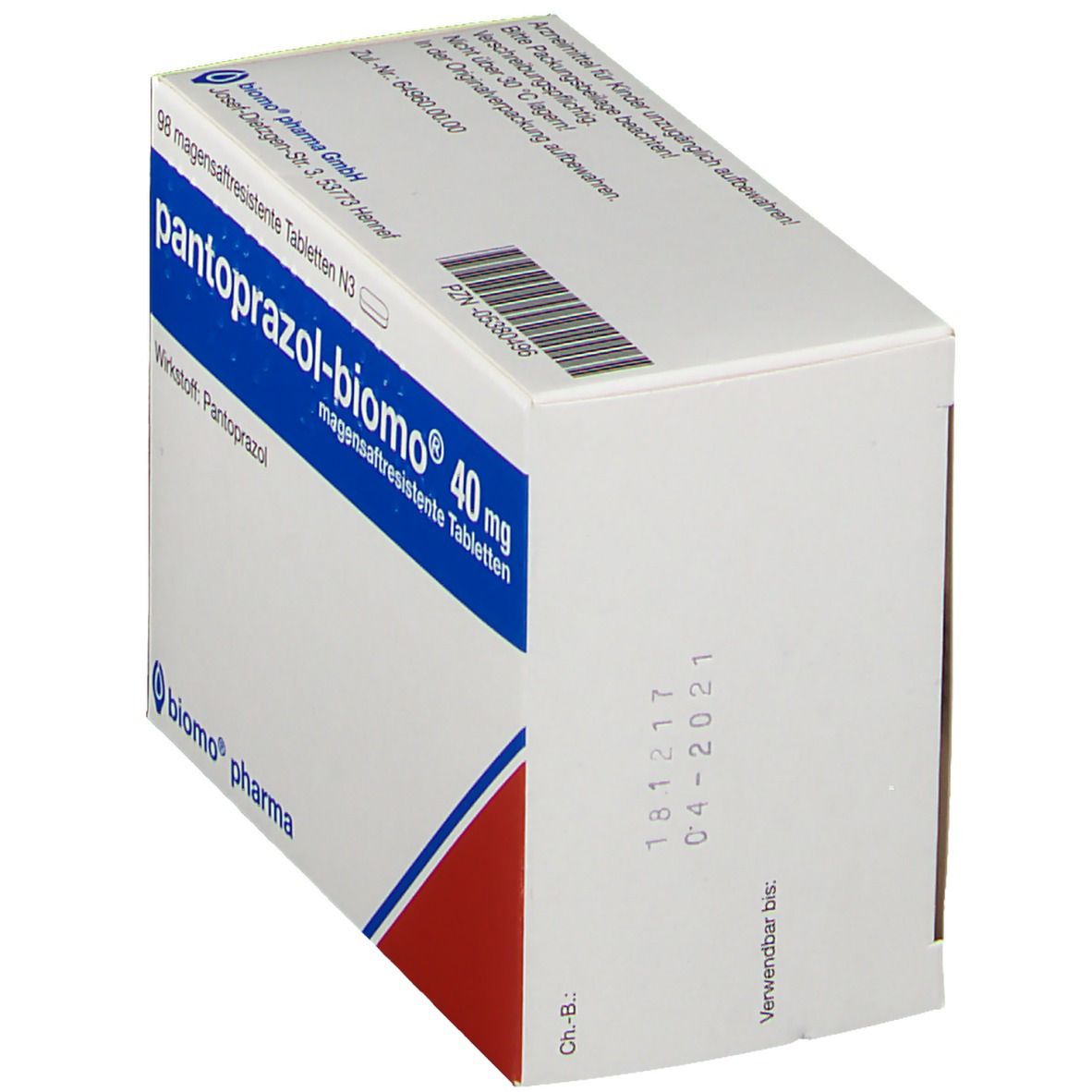 PANTOPRAZOL-biomo 40 mg magensaftres.Tabletten 98 St Tabletten magensaftresistent