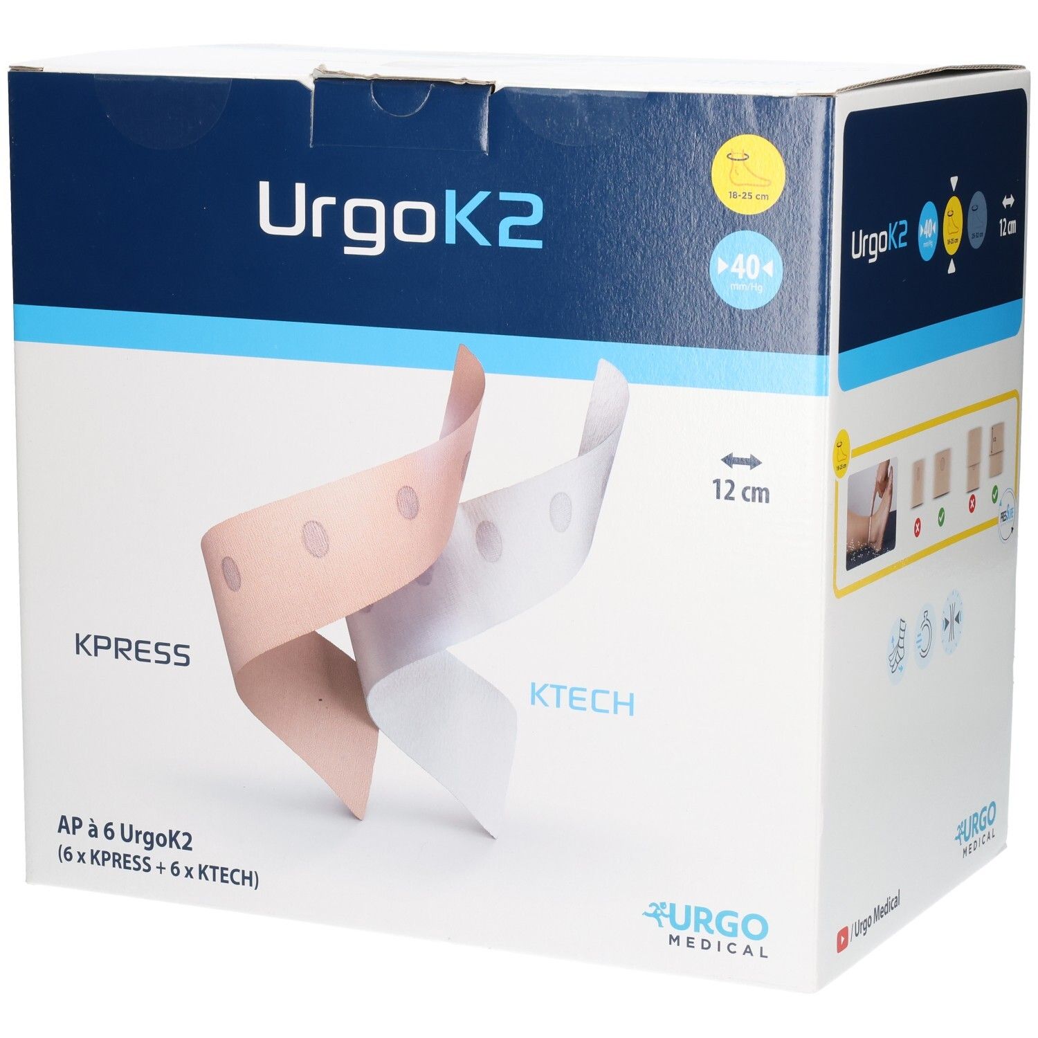 Urgok2 Kompr.Syst.12cm Knöchelumf.18-25cm 6 St Binden