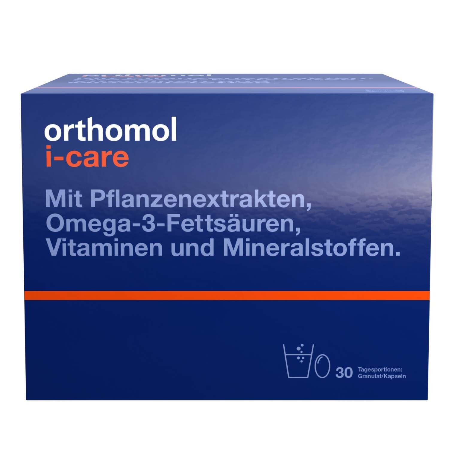 Orthomol i-CAre - Mikronährstoffbegleitung für Erwachsene - Vitamine, Mineralstoffe und Omega-3-Fettsäuren - Granulat/Ka