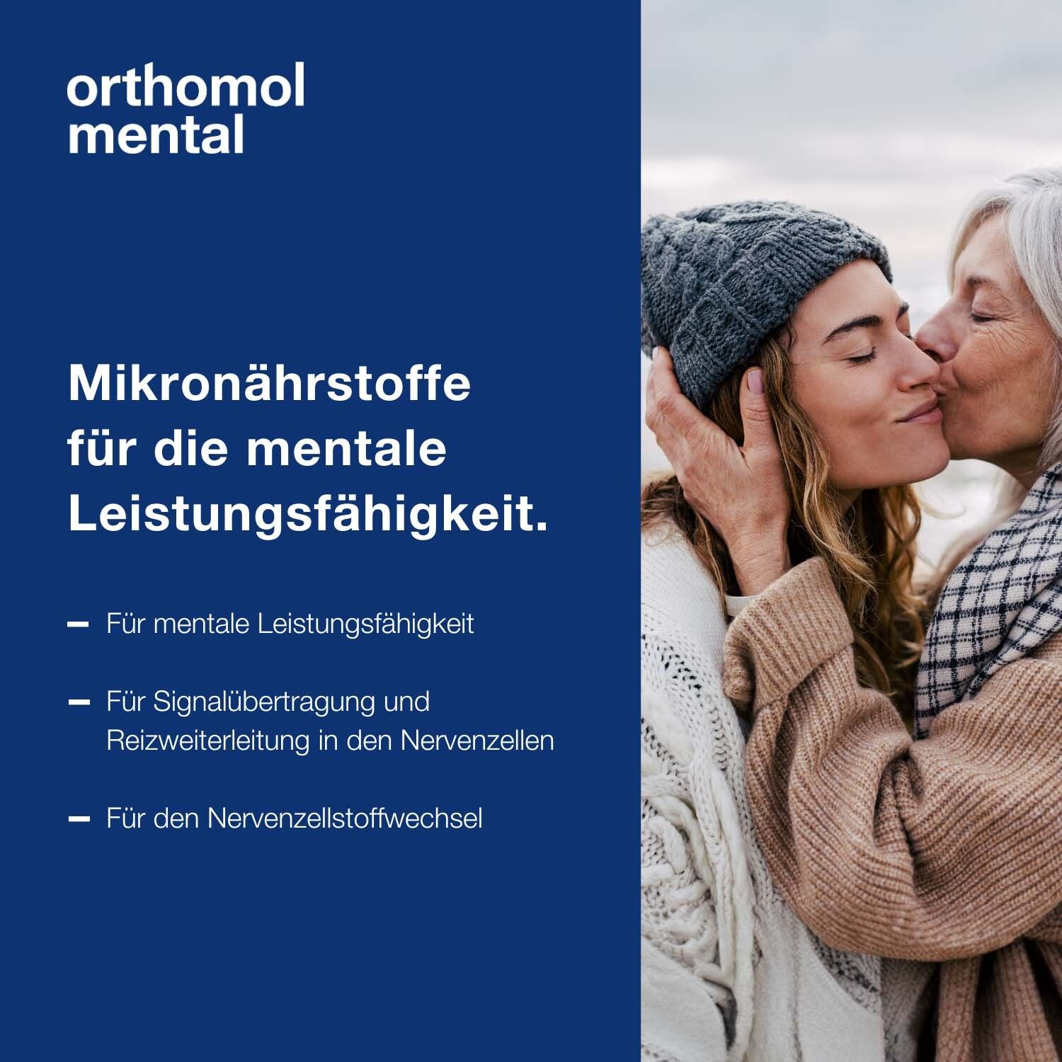 Orthomol Mental - für Gehirn, Konzentration und Gedächtnis - mit Omega-3-Fettsäure, Magnesium und Vitamin B12 - Granulat/Kapseln