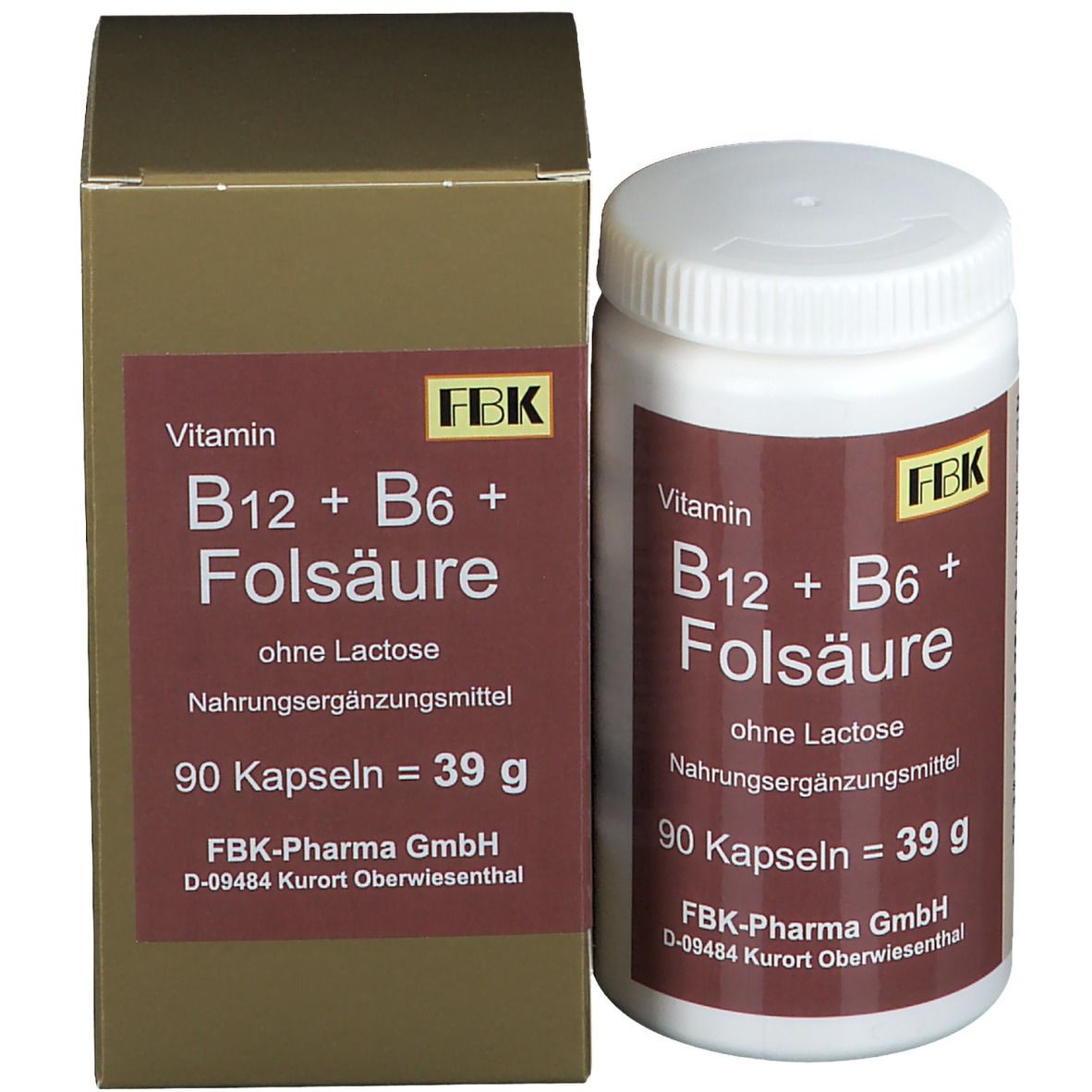 Vitamin B12 + B6 + Folsäure ohne Lactose