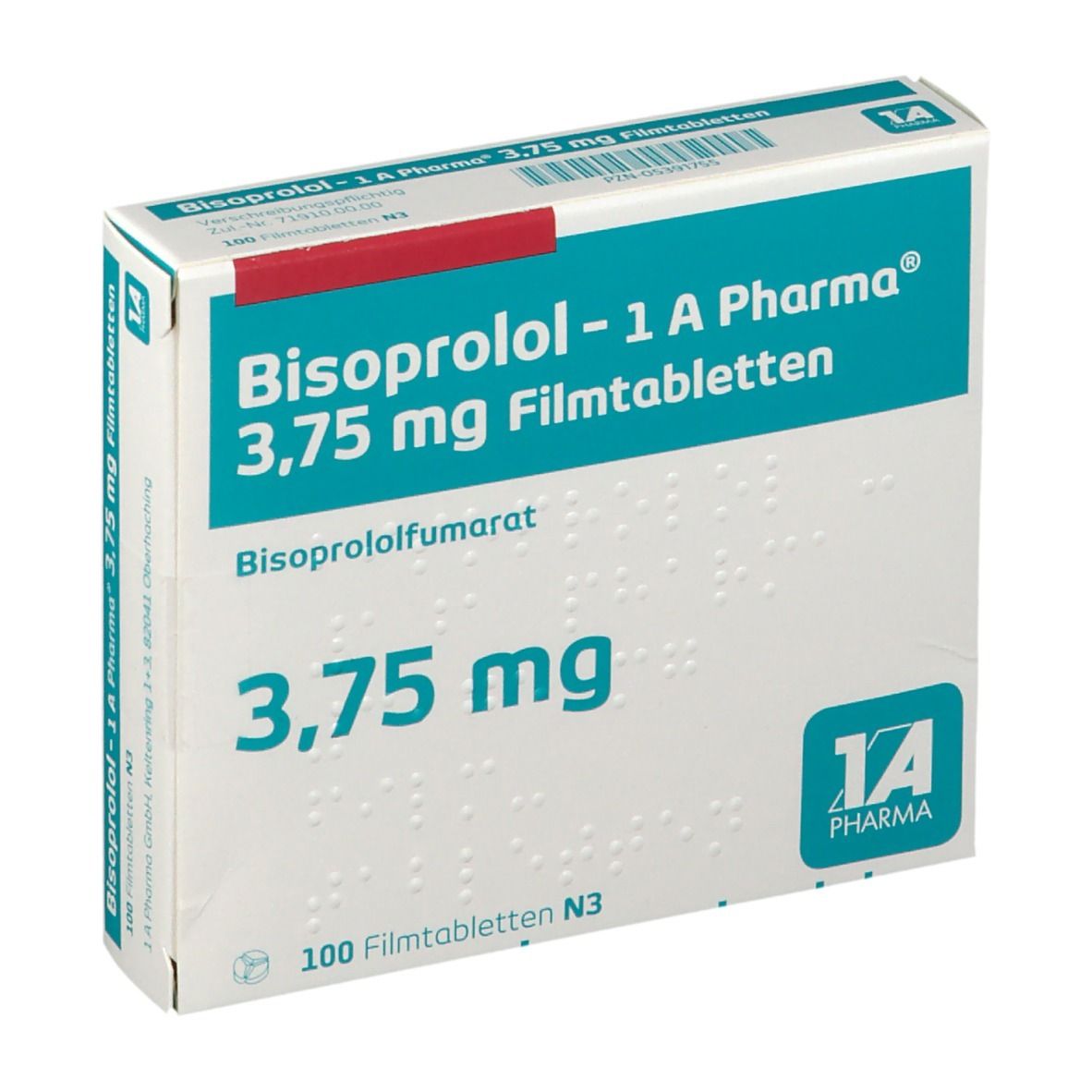 Bisoprolol-1A Pharma 3,75 mg Filmtabletten 100 St