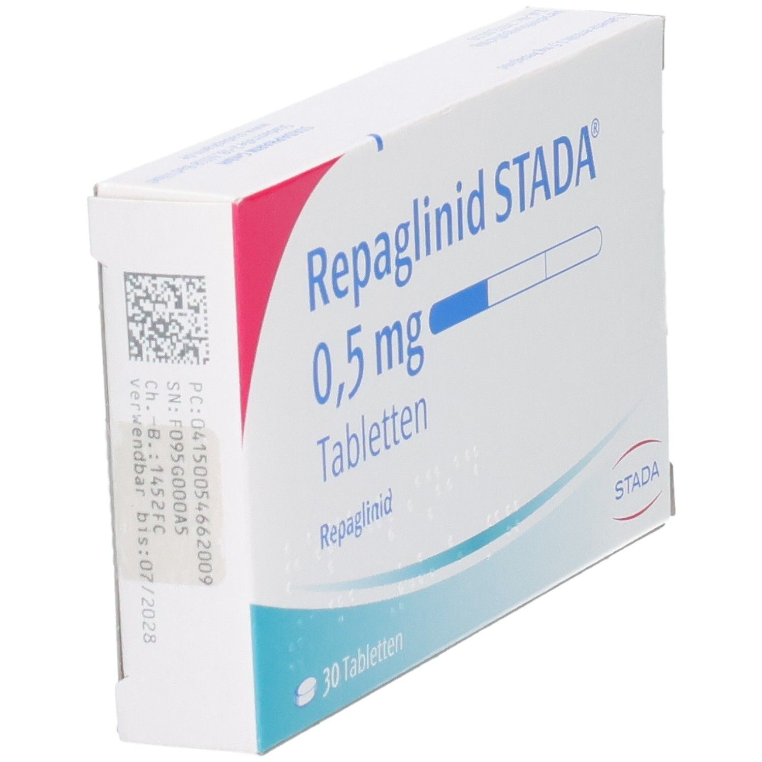 Repaglinid STADA 0,5 mg Tabletten, 30 Stück.