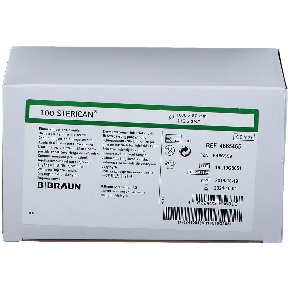Sterican® Canules 0,8 x 80 mm