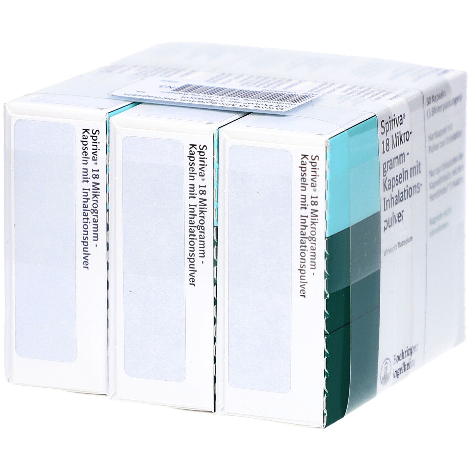 Packung SPIRIVA 18 Mikrogramm Hartkapseln mit Inhalationspulver. 30 Kapseln. Mehrere Packungen.