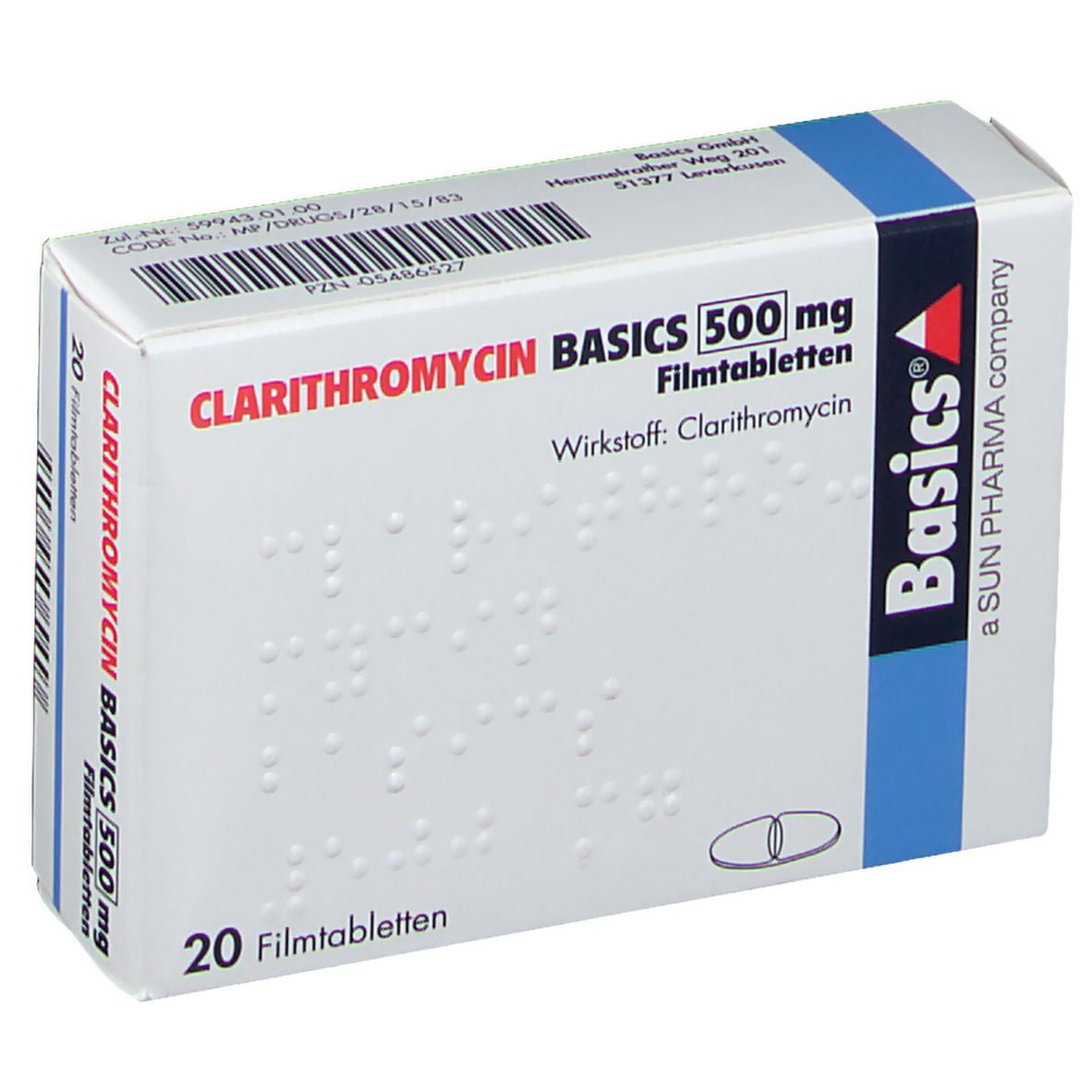 CLARITHROMYCIN BASICS 500 mg