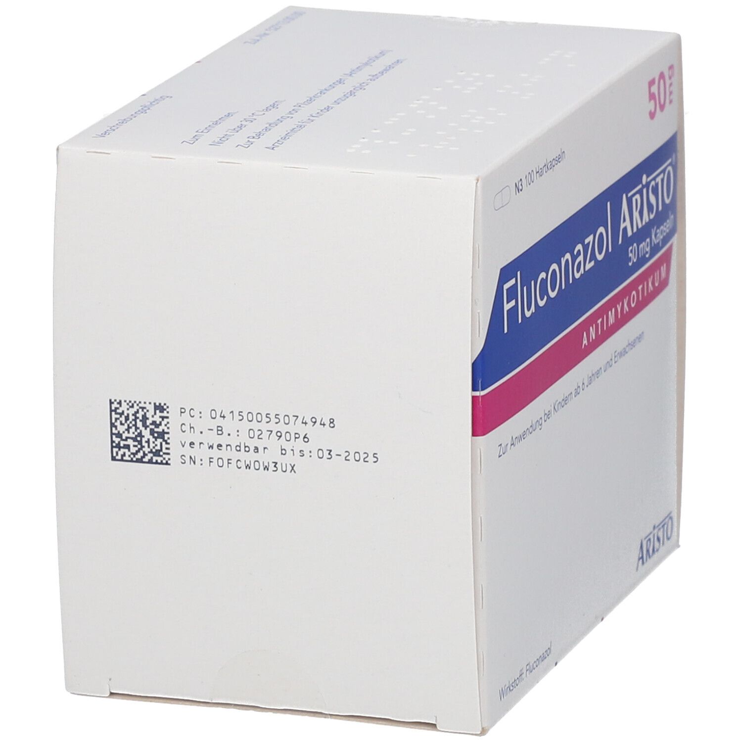 Fluconazol Aristo 50 mg Kapseln 100 St Hartkapseln