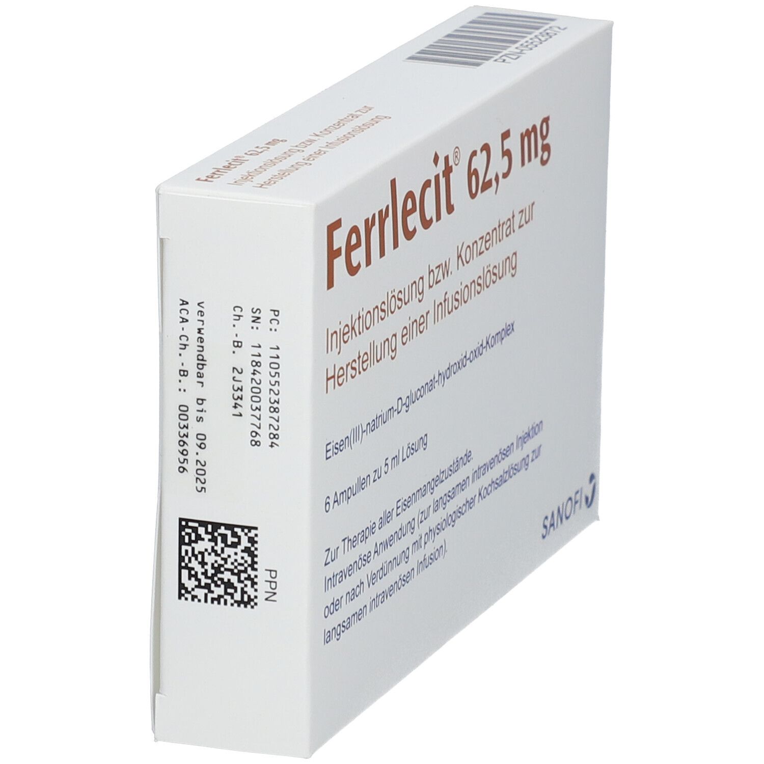 Ferrlecit 62,5 mg Inj.Lsg.bzw.Konz.Her.Inf.Lsg.Amp 6x5 ml Ampullen