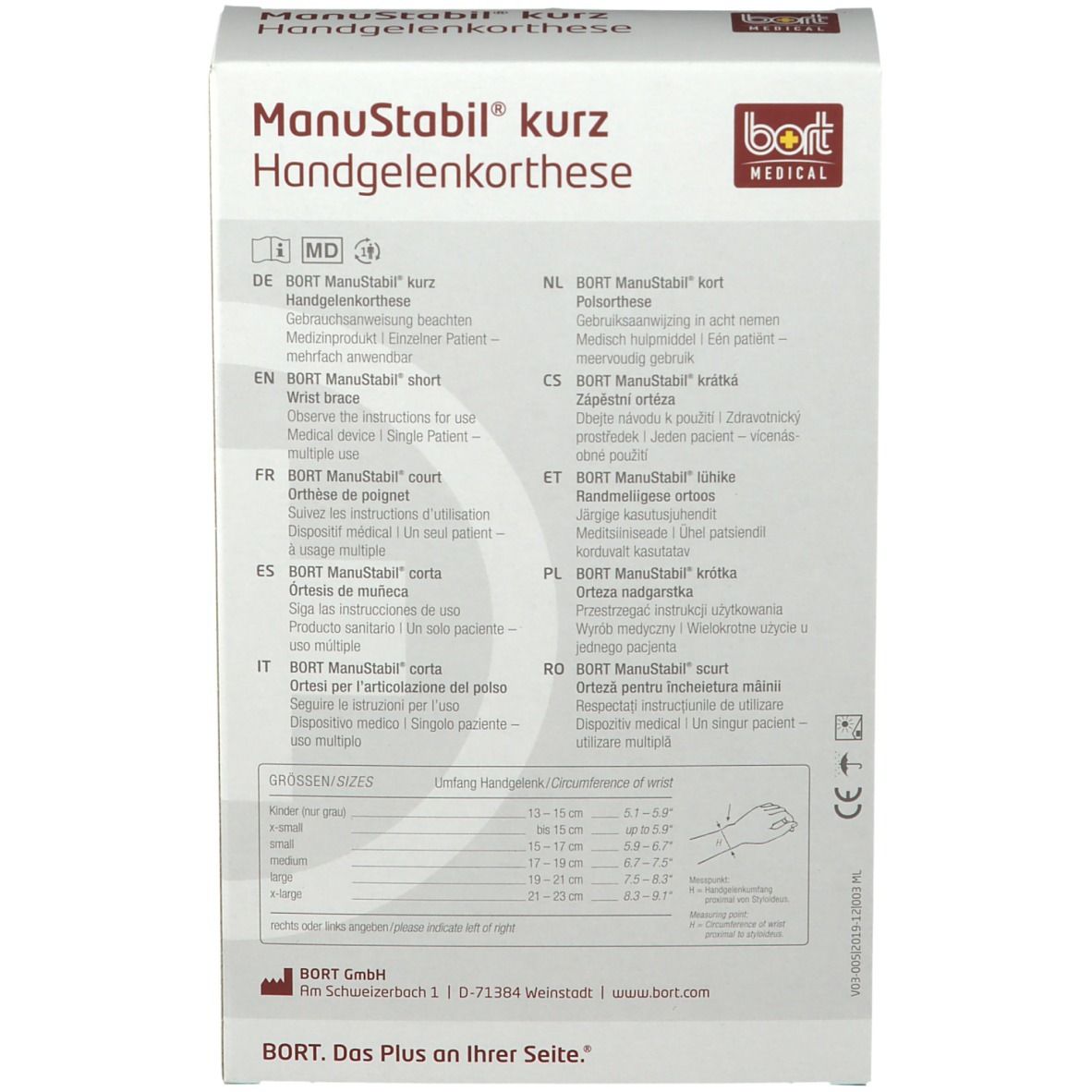 Bort ManuStabil kurz links L schwarz 1 St Bandage(s)