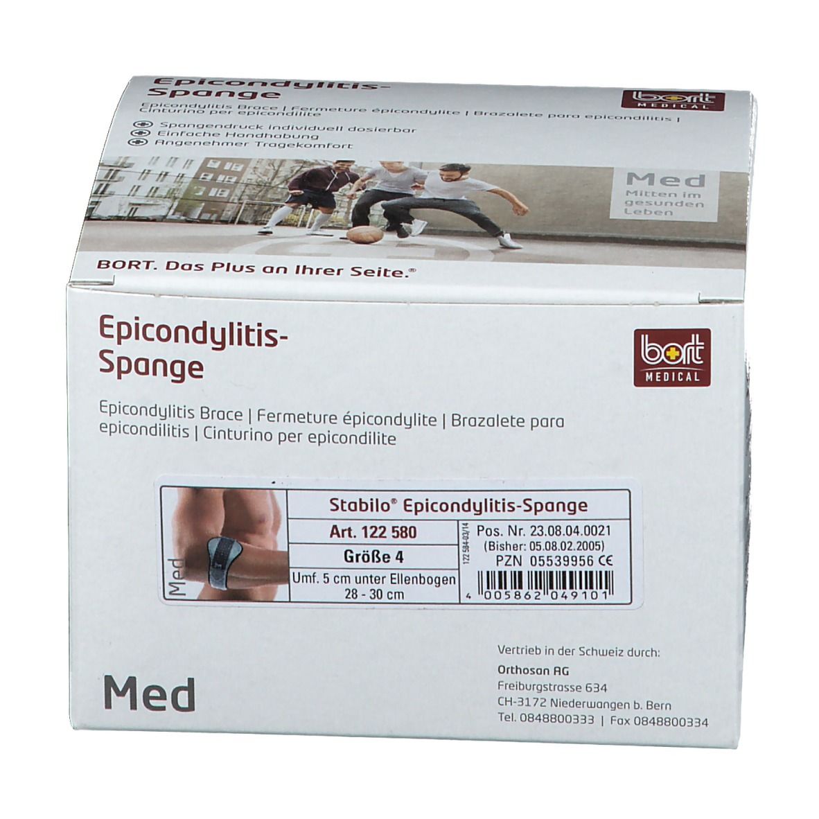 BORT Stabilo® Epicondylitis-Spange mit ulnarer Entlastung Gr. 4 grau