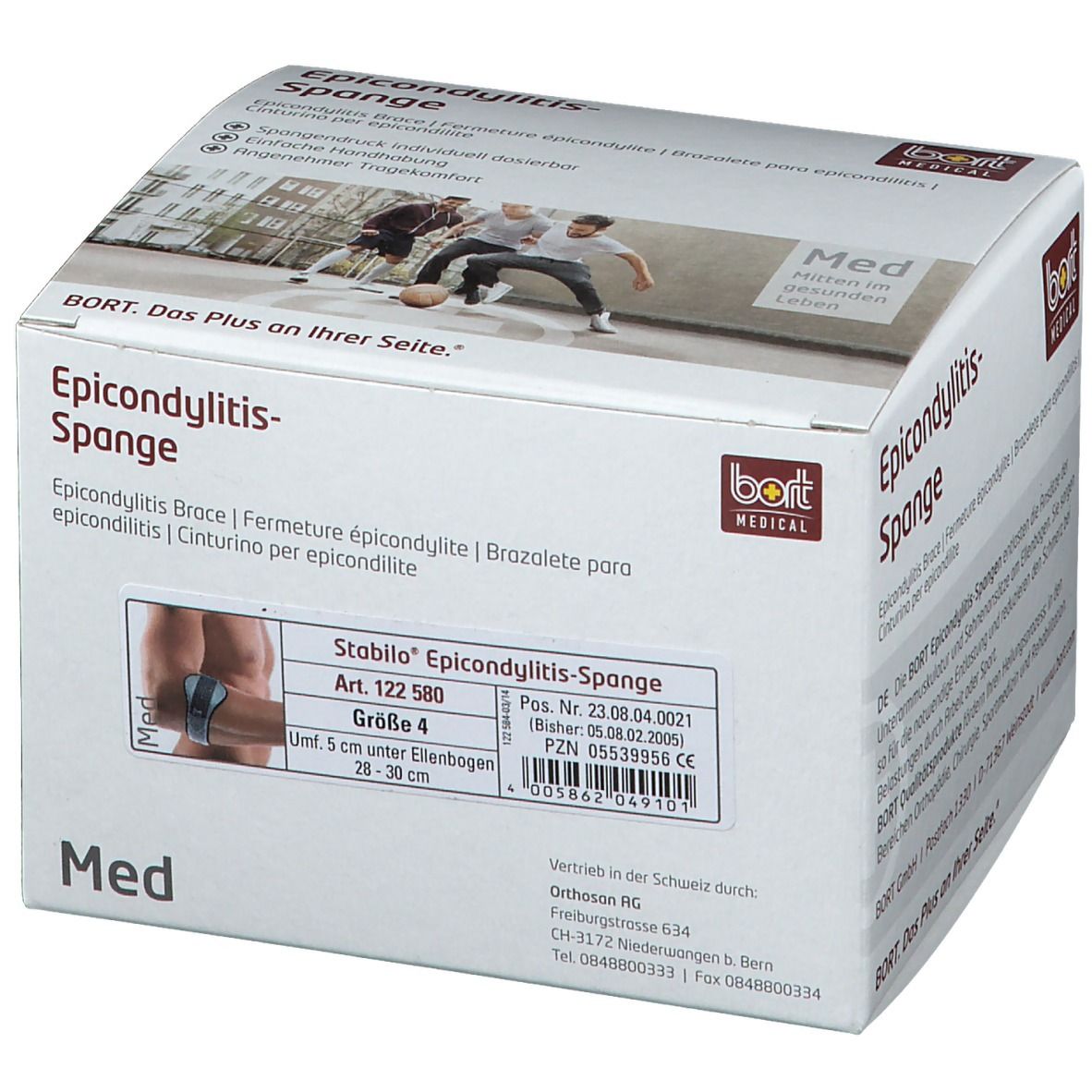 BORT Stabilo® Epicondylitis-Spange mit ulnarer Entlastung Gr. 4 grau