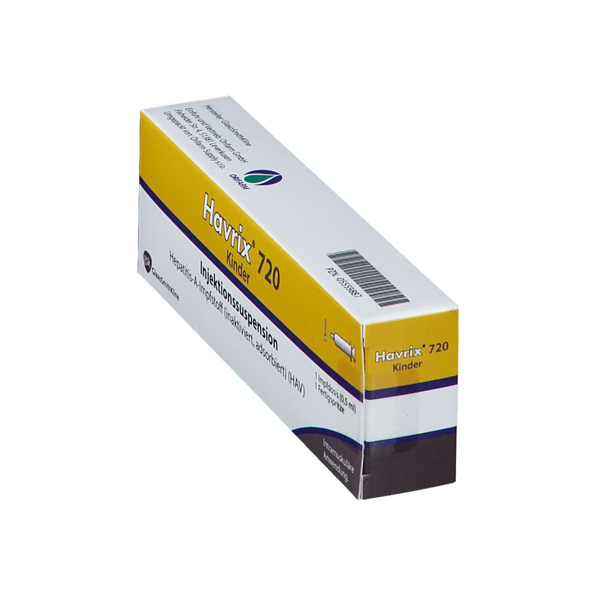 Havrix 720 Kinder Inj.-Susp.i.e.Fertigspritze 0,5 ml Injektionssuspension