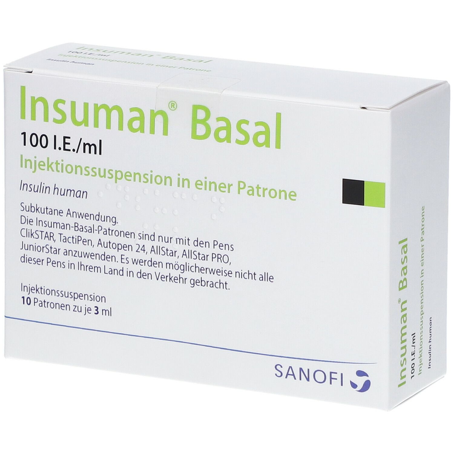INSUMAN Basal 100 I.E./ml Patrone Zylinder
