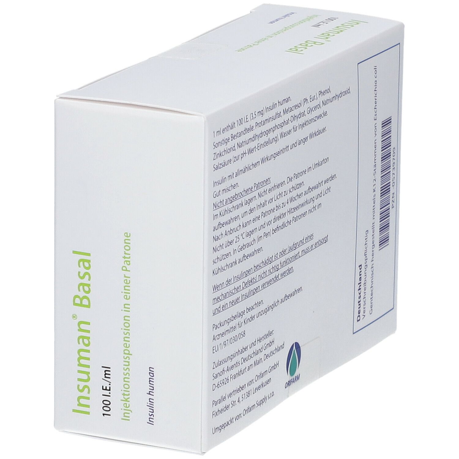 INSUMAN Basal 100 I.E./ml Patrone Zylinder