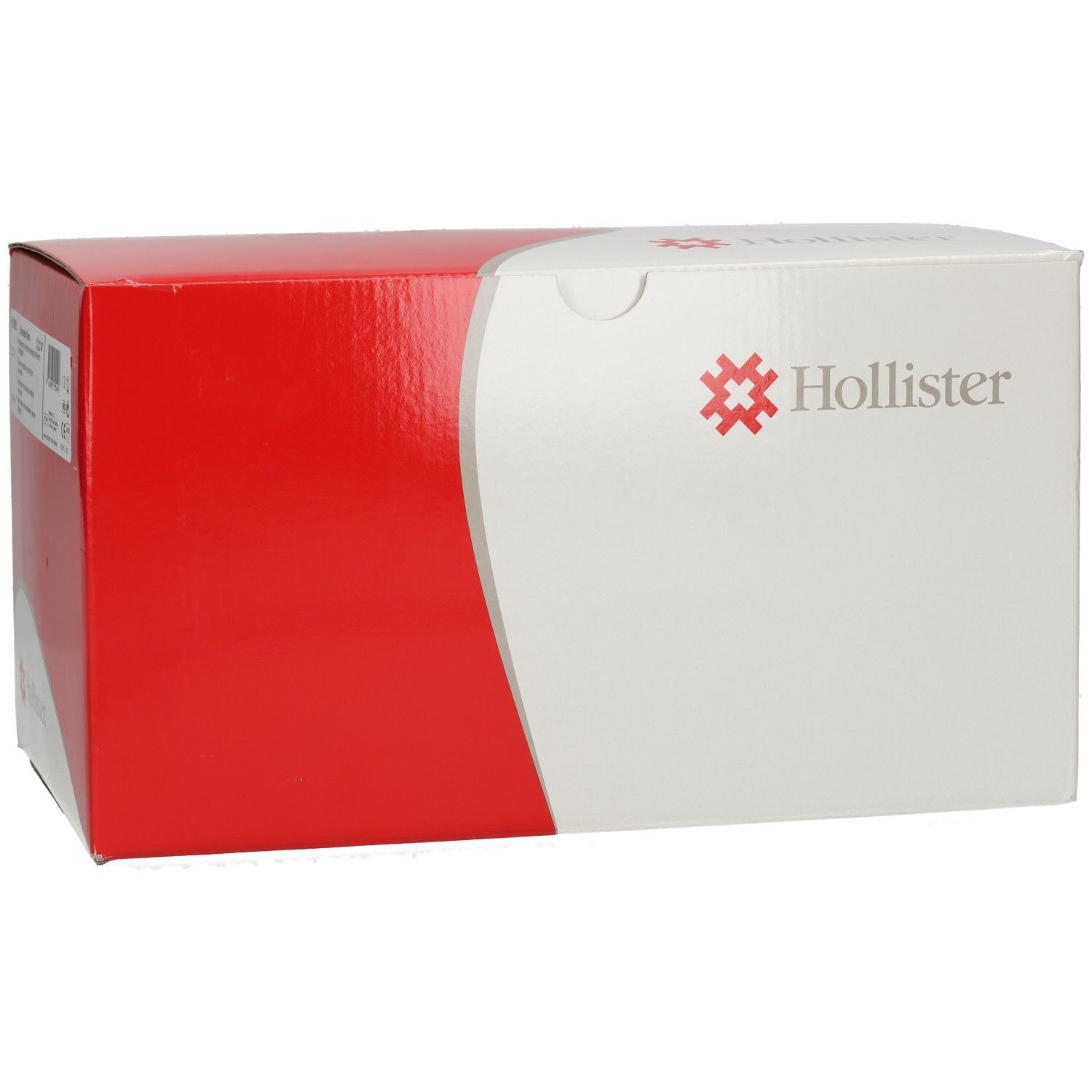 Hollister Karton mit rotem und weißem Design. Logo und Produktinformationen sichtbar.