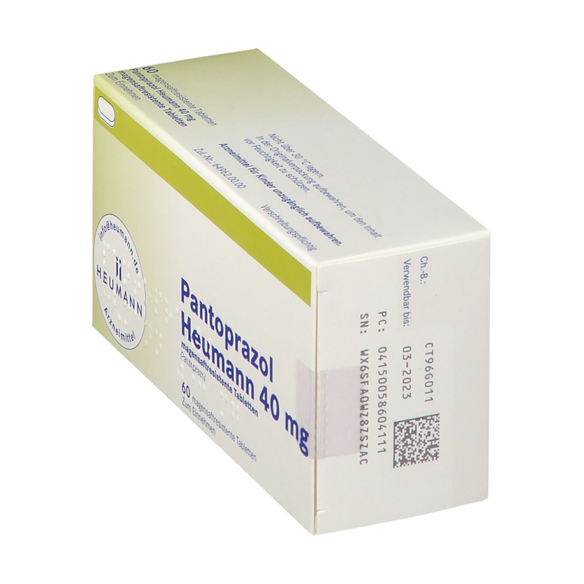 Pantoprazol Heumann 40 mg magensaftres.Tabletten 60 St Tabletten magensaftresistent