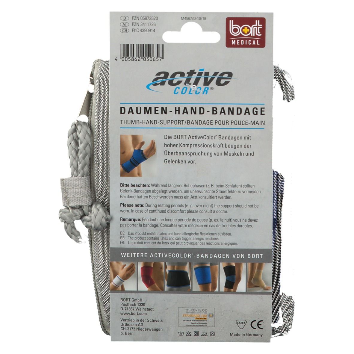 BORT ActiveColor® Daumen-Hand-Bandage Gr. M blau